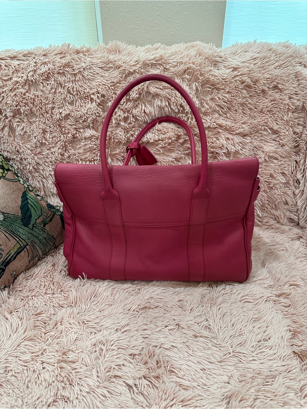 Mulberry Fuchsia Leather Satchel with Turn-Lock Closure - Picture 3 of 12